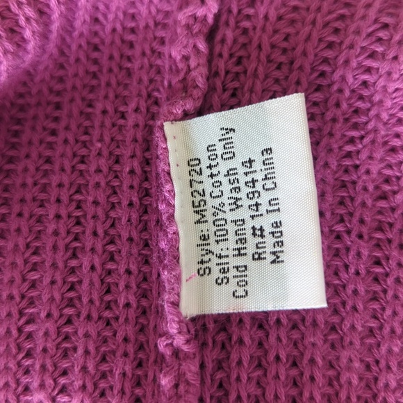 Johnny Was Cable Knit V-neck Tie Dye Purple Sweater - Picture 9 of 9